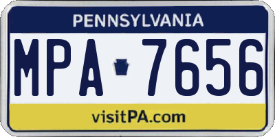 PA license plate MPA7656