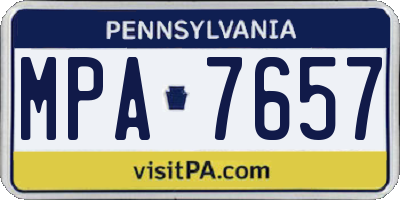 PA license plate MPA7657