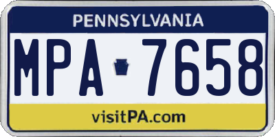 PA license plate MPA7658