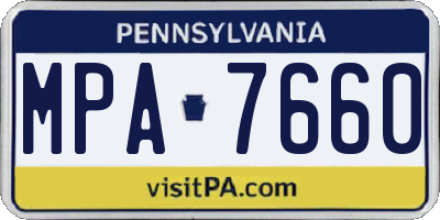 PA license plate MPA7660
