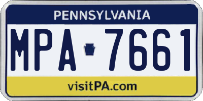PA license plate MPA7661