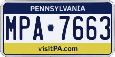 PA license plate MPA7663