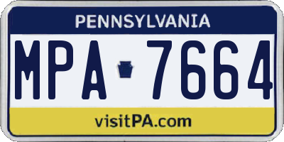 PA license plate MPA7664