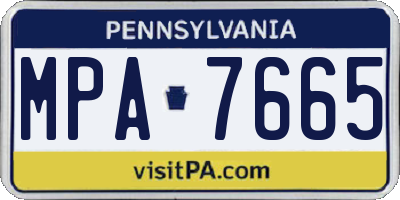 PA license plate MPA7665