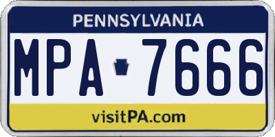 PA license plate MPA7666