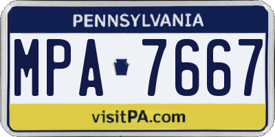 PA license plate MPA7667