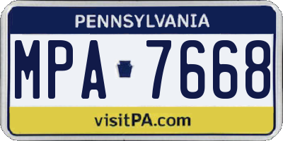 PA license plate MPA7668