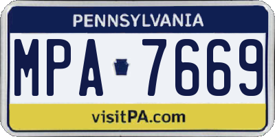 PA license plate MPA7669