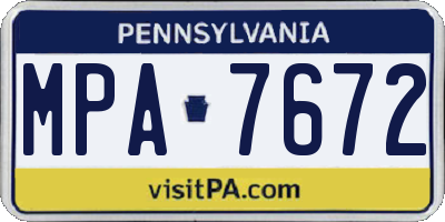 PA license plate MPA7672