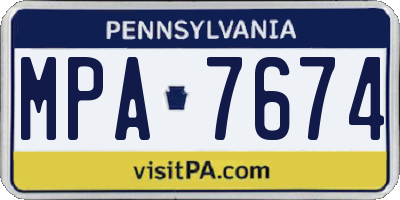 PA license plate MPA7674