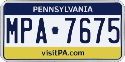 PA license plate MPA7675