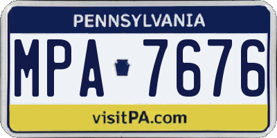 PA license plate MPA7676