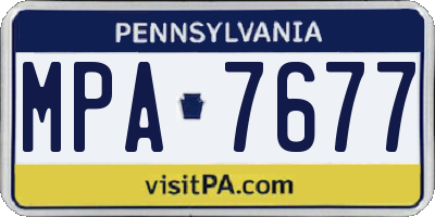 PA license plate MPA7677