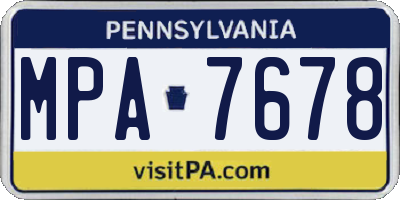 PA license plate MPA7678
