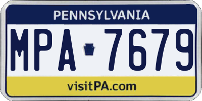 PA license plate MPA7679