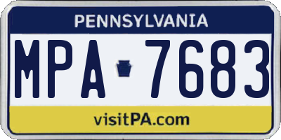 PA license plate MPA7683