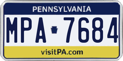 PA license plate MPA7684