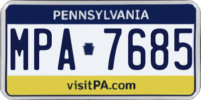 PA license plate MPA7685