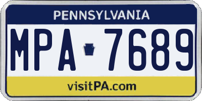 PA license plate MPA7689