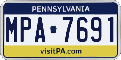 PA license plate MPA7691