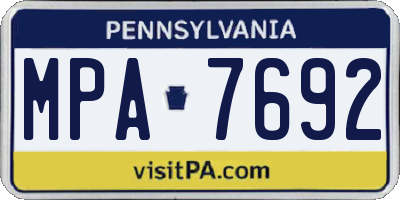 PA license plate MPA7692