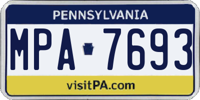 PA license plate MPA7693