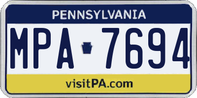PA license plate MPA7694