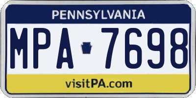 PA license plate MPA7698