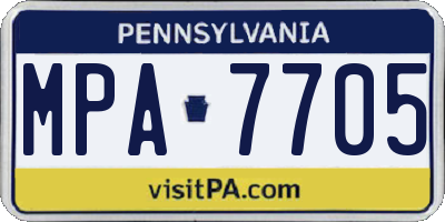PA license plate MPA7705