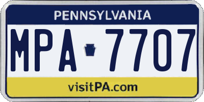 PA license plate MPA7707