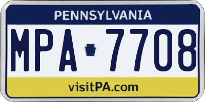 PA license plate MPA7708
