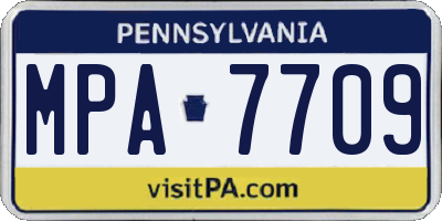 PA license plate MPA7709