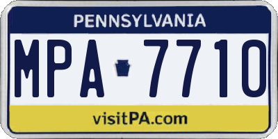 PA license plate MPA7710