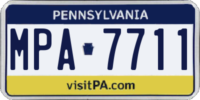 PA license plate MPA7711