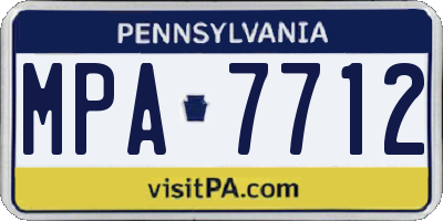 PA license plate MPA7712