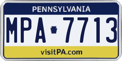 PA license plate MPA7713