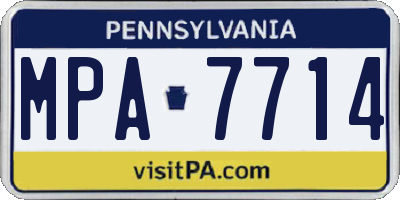 PA license plate MPA7714