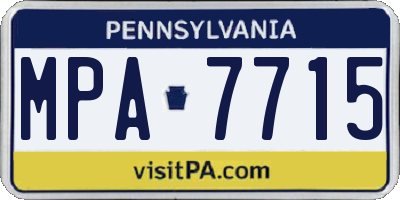 PA license plate MPA7715
