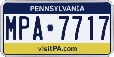 PA license plate MPA7717