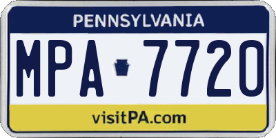 PA license plate MPA7720