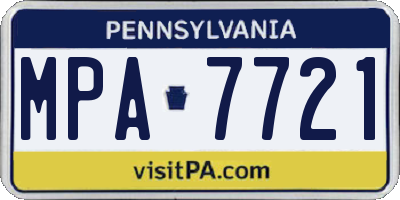 PA license plate MPA7721