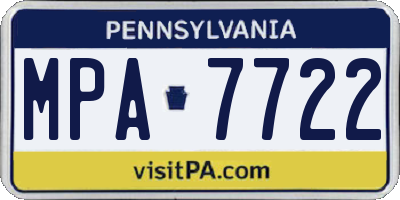 PA license plate MPA7722