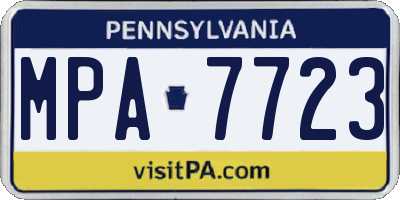 PA license plate MPA7723
