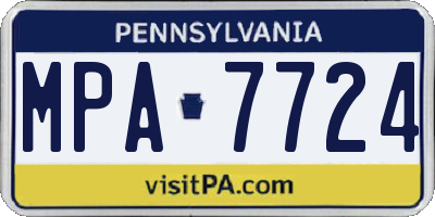 PA license plate MPA7724