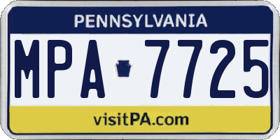 PA license plate MPA7725