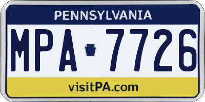 PA license plate MPA7726