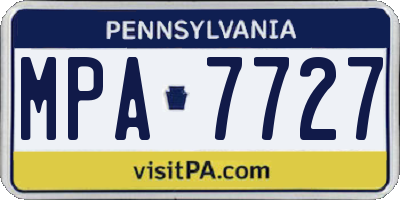 PA license plate MPA7727