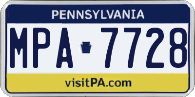 PA license plate MPA7728