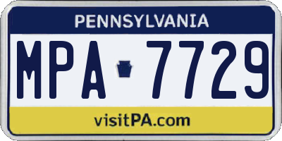 PA license plate MPA7729