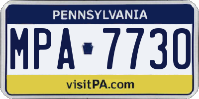 PA license plate MPA7730